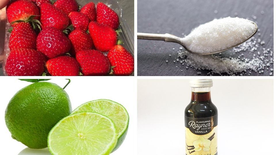 Nguyên liệu làm mứt dâu tây dẻo