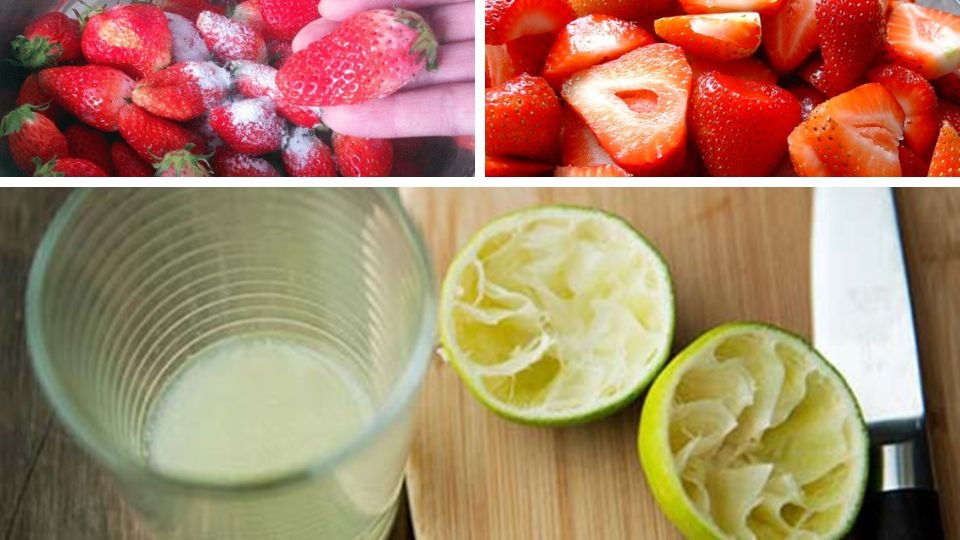 Sơ chế nguyên liệu làm mứt dâu tây dẻo