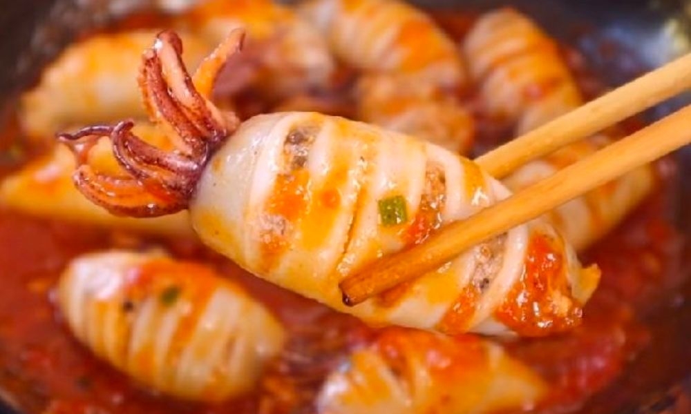 mực xà chiên sốt cà