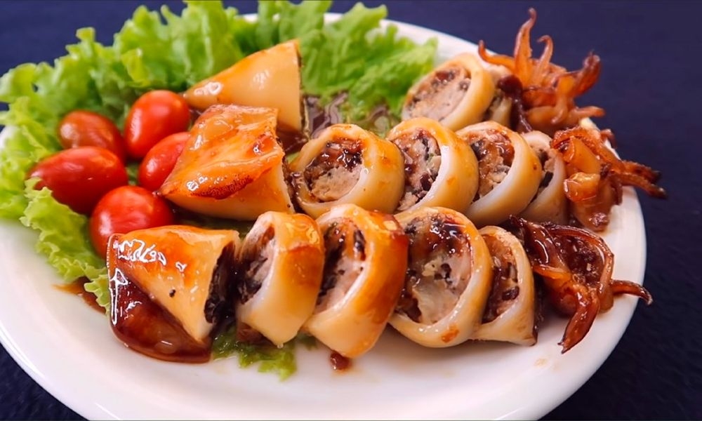 mực xà nhồi thịt