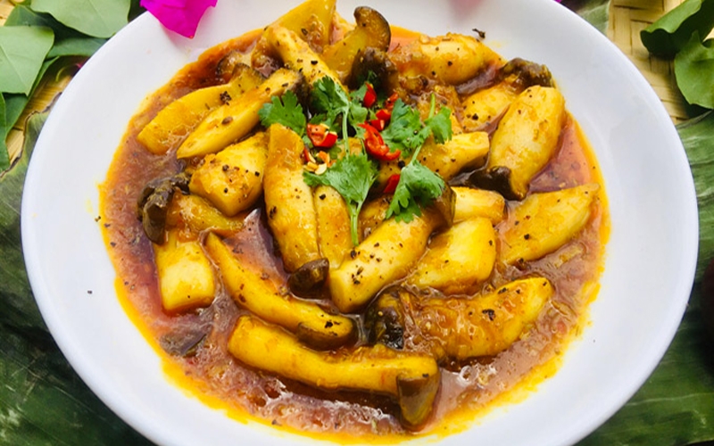 Nấm đùi gà kho sả ớt
