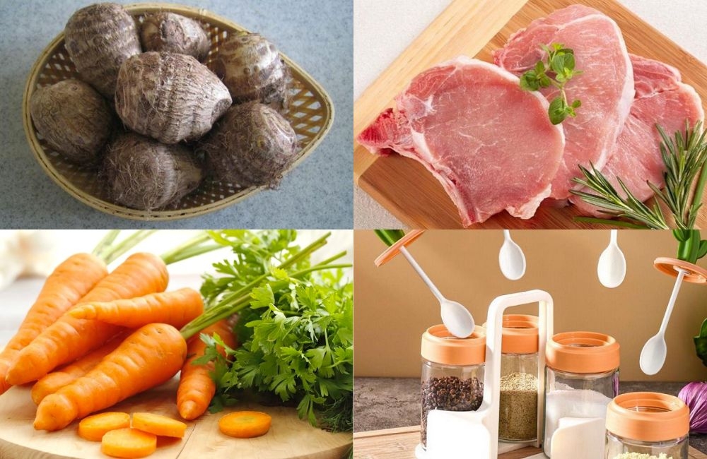 Nguyên liệu nấu canh khoai sọ