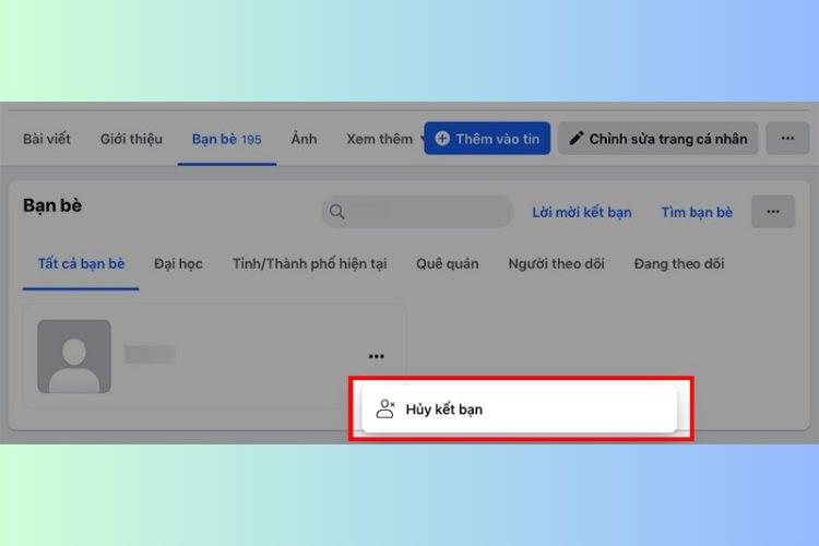 cách xóa bạn bè trên Facebook (10)