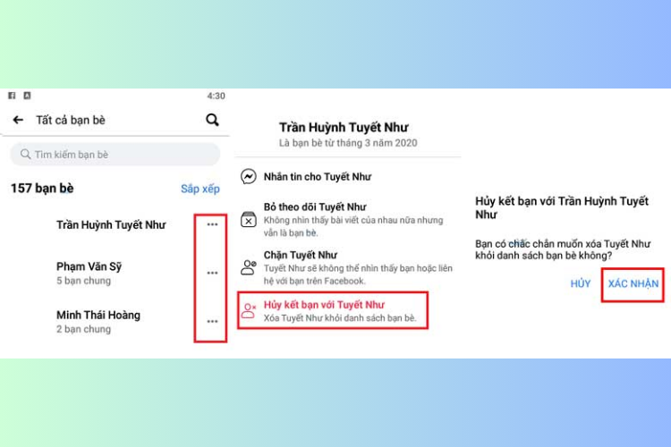 cách xóa bạn bè trên Facebook (3)