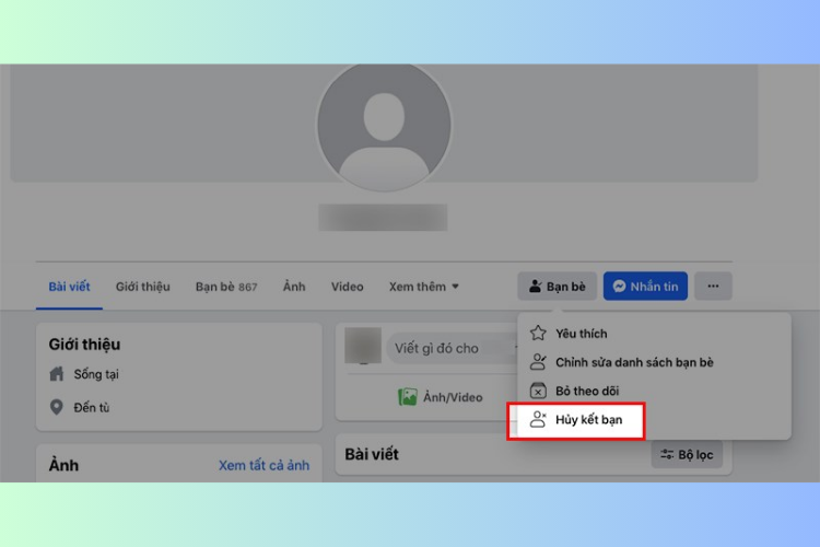 cách xóa bạn bè trên Facebook (8)