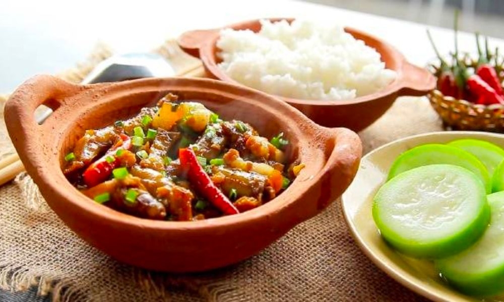 cá bống kho thịt ba chỉ