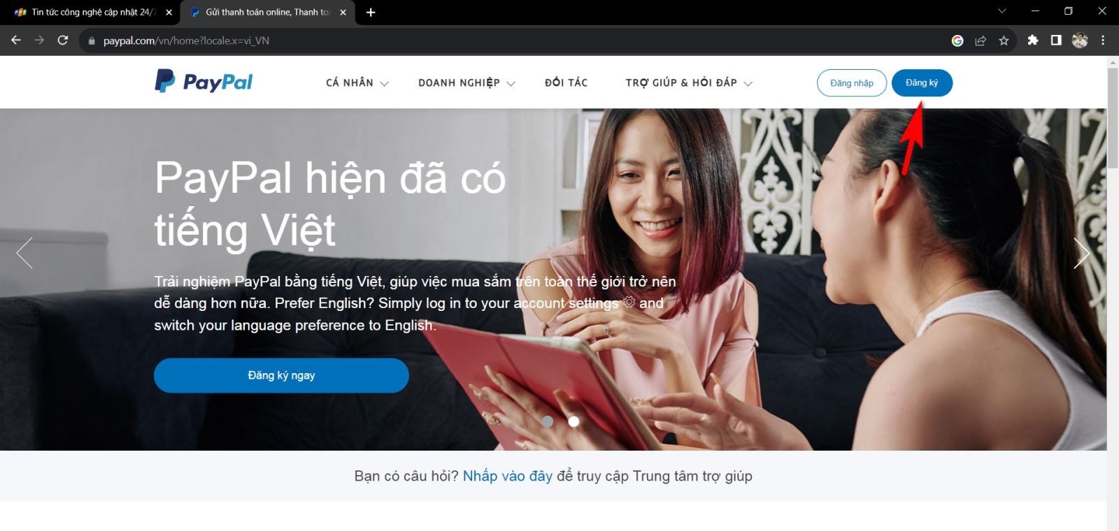 Tạo tài khoản Paypal ở Việt Nam 2