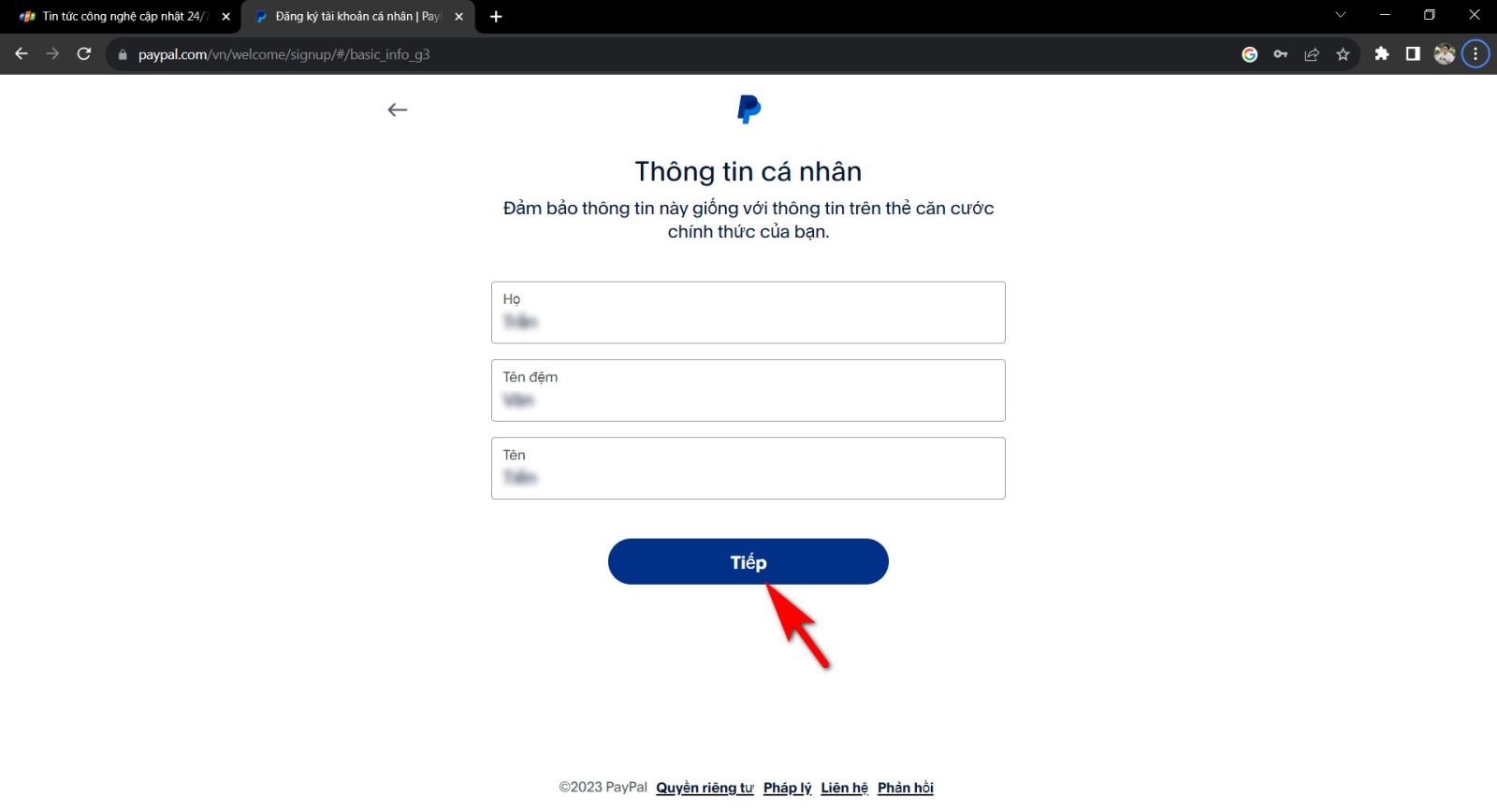 Tạo tài khoản Paypal ở Việt Nam 11