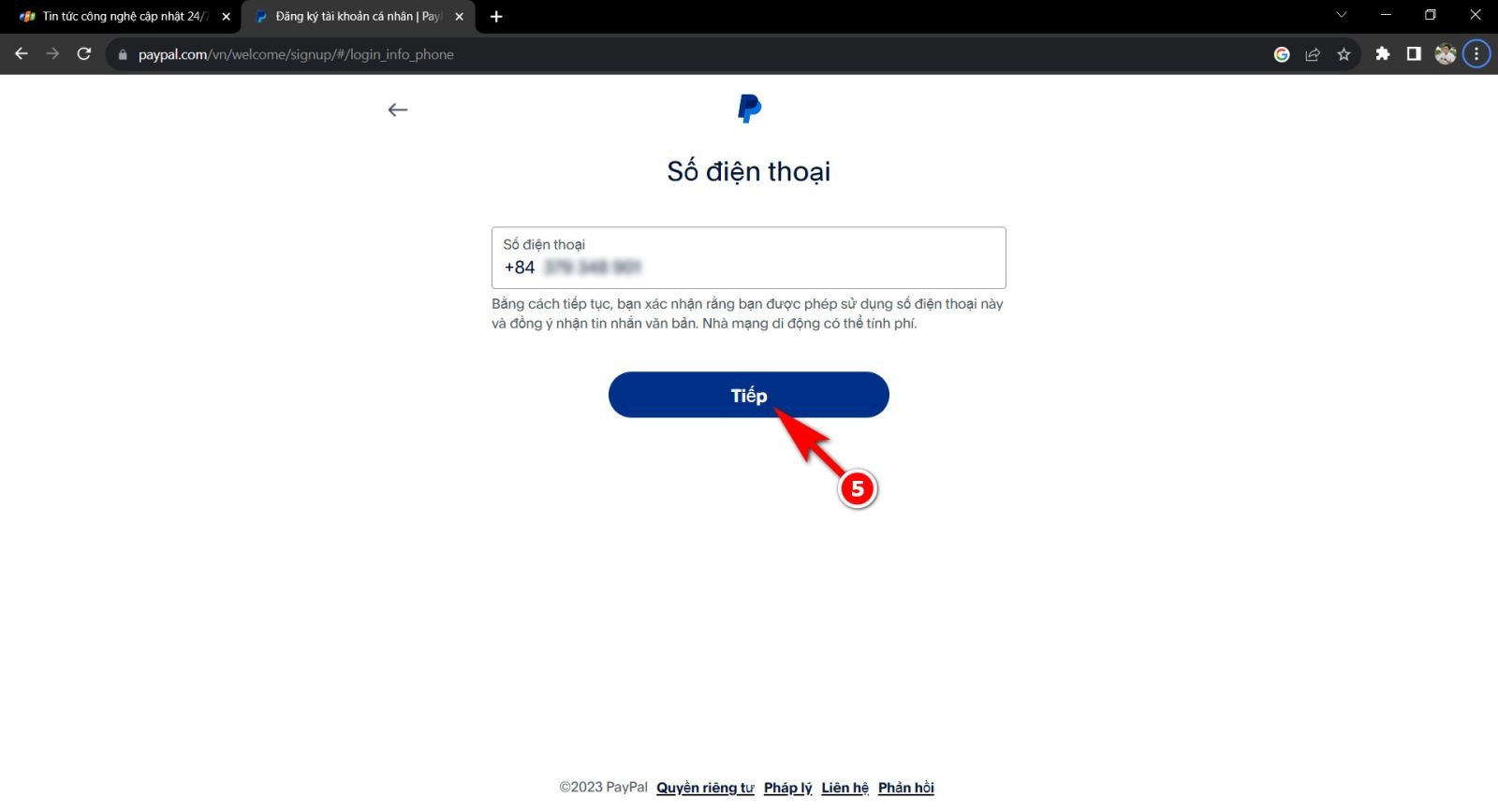 Tạo tài khoản paypal ở Việt Nam 8