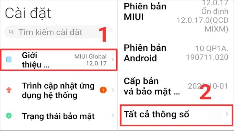 2. Kiểm tra trong cài đặt thiết bị: