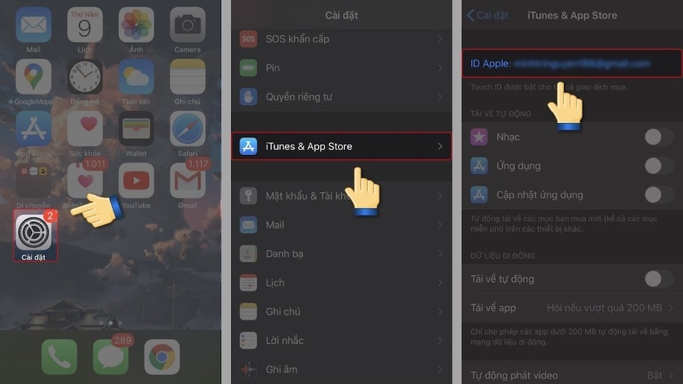 Mở Cài bịa đặt > Chọn iTunes và AppStore.