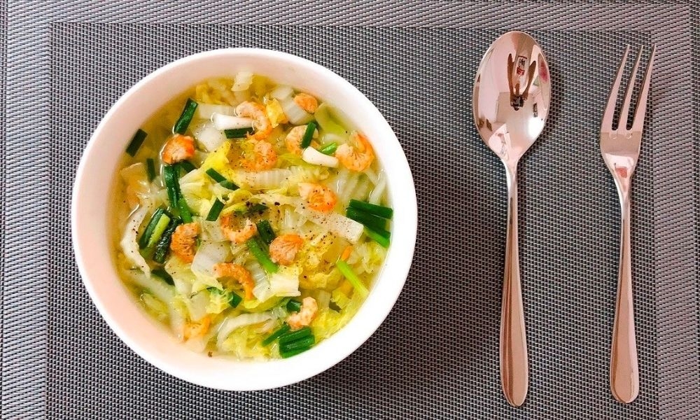 Canh cải thảo tôm khô vô cùng hấp dẫn