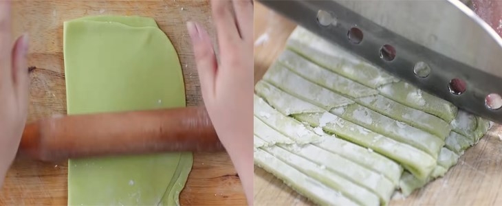 Cắt mỏng từng sợi mỳ