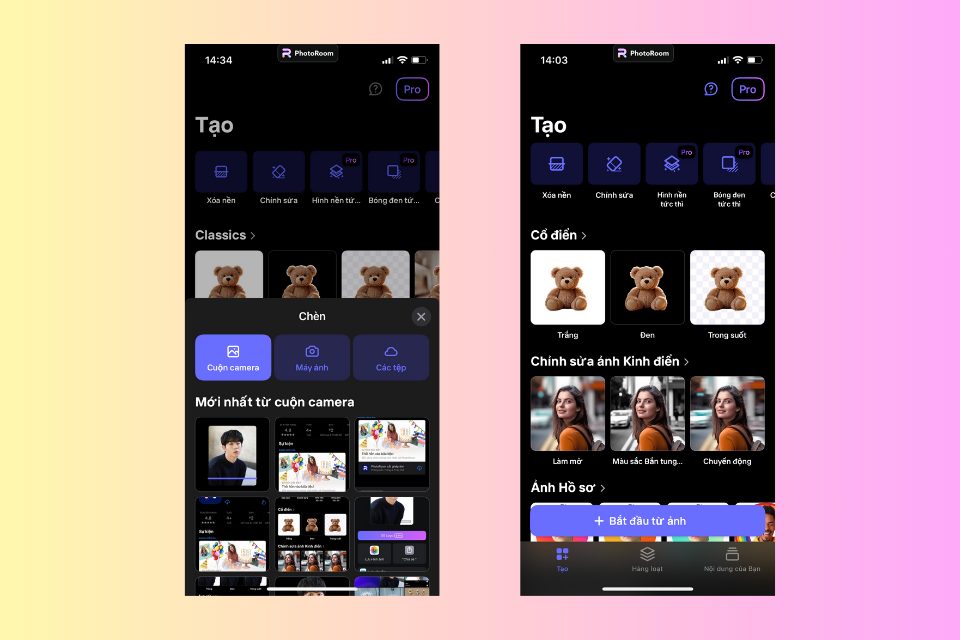 Chụp hoặc tải ảnh vào PhotoRoom