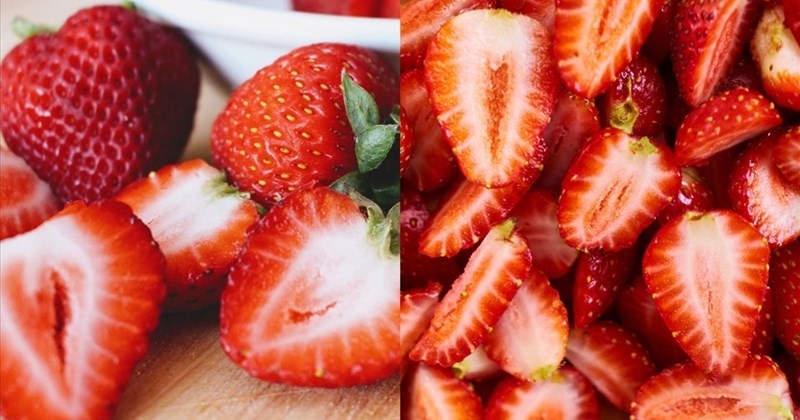 Bổ đôi quả dâu