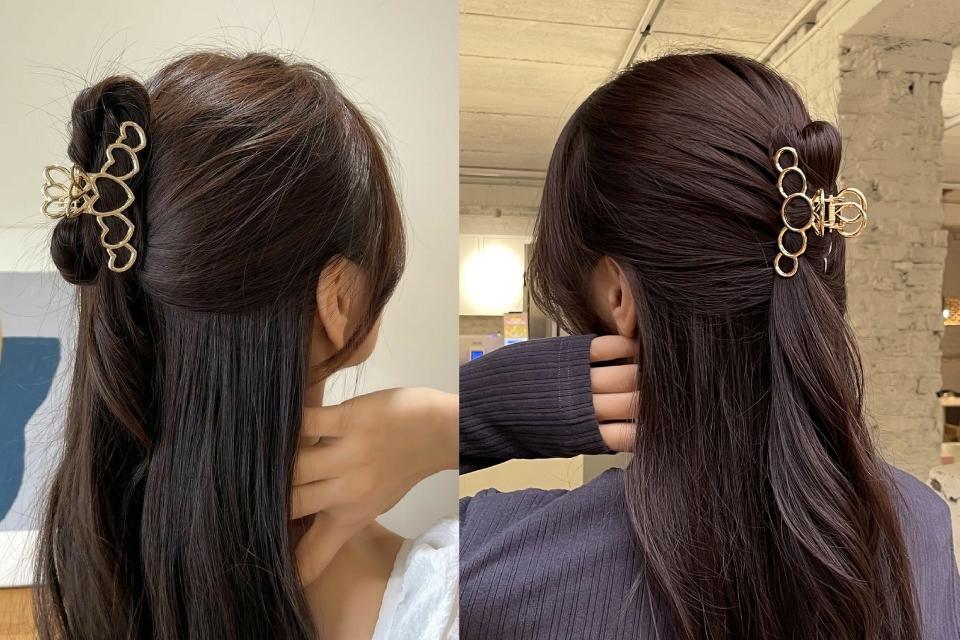 Kẹp tóc gập nửa đầu