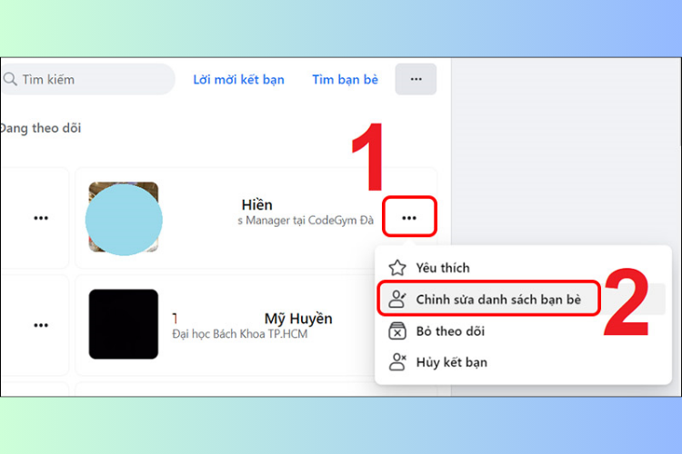 Cách thêm bạn bè vào danh sách hạn chế