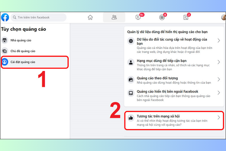 Cách ẩn hoạt động tương tác với quảng cáo của Fanpage