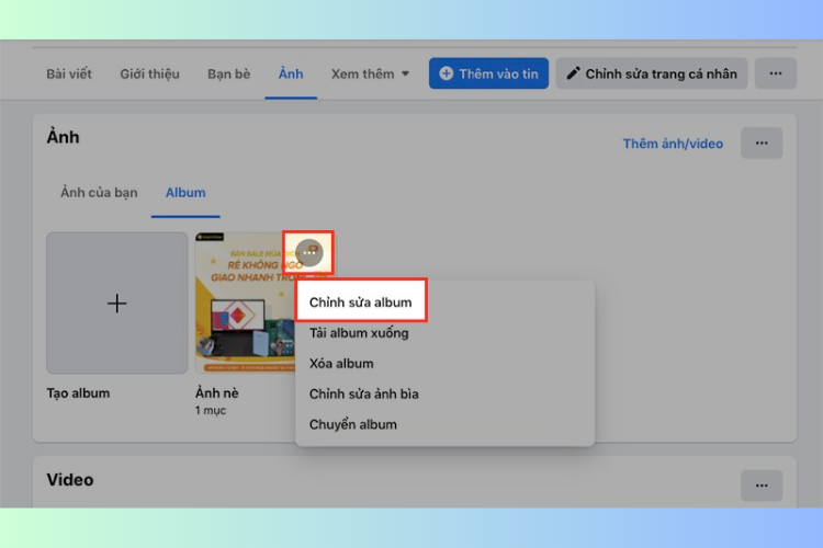 Cách ẩn ảnh trên Facebook