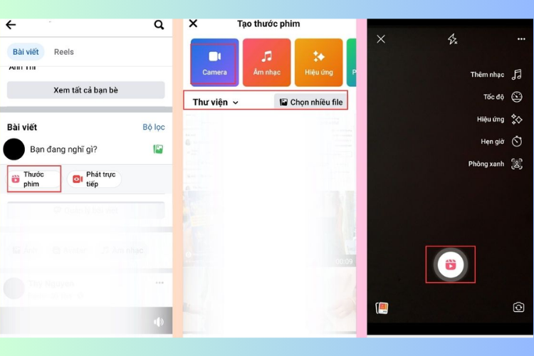 Cách tạo thước phim trên Facebook