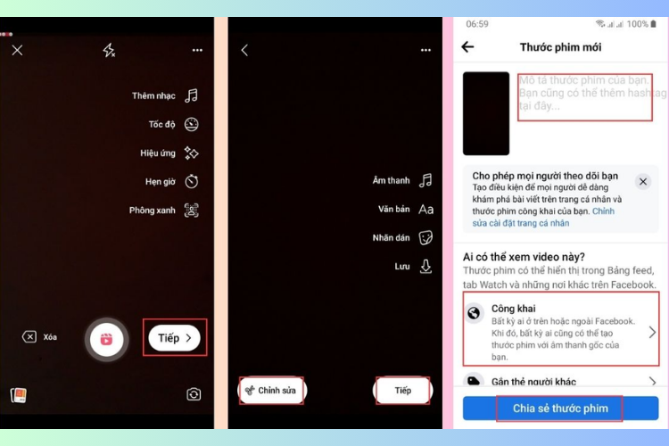 Cách tạo thước phim trên Facebook