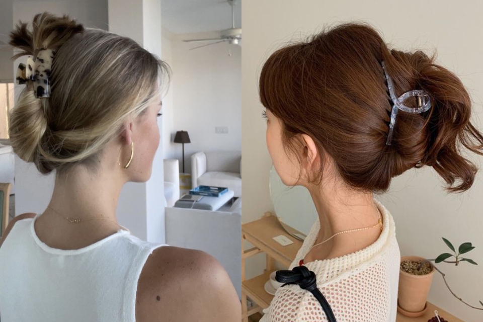 Buộc tóc với kẹp càng cua