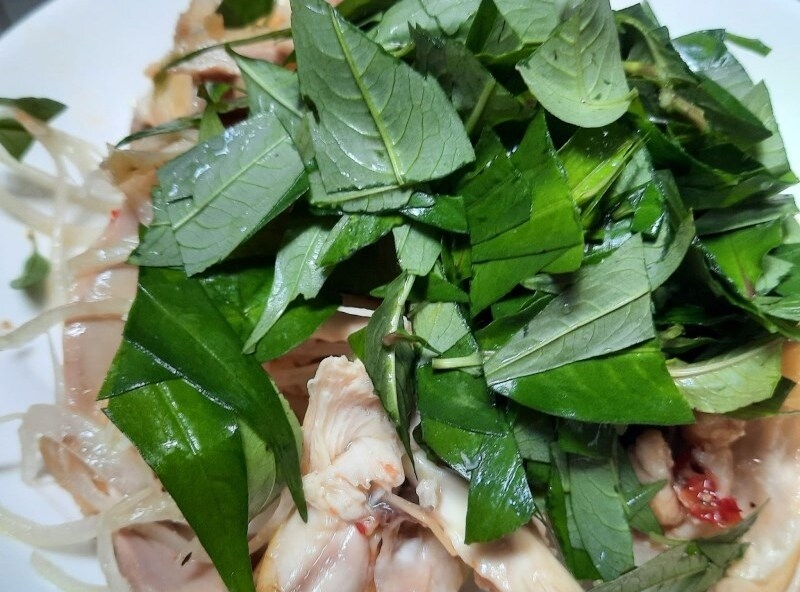 Cho các loại rau vào và trộn gỏi gà hành tây đều tiếp