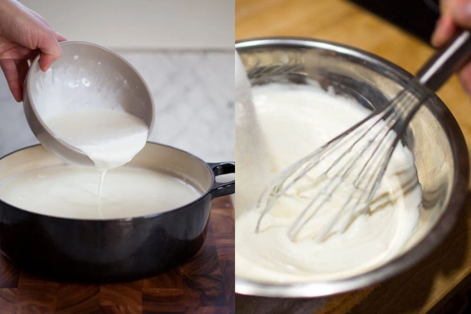 Khuấy đều hỗn hợp sữa