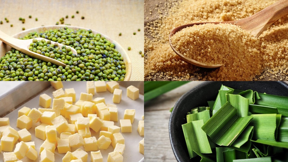 Nguyên liệu làm bánh đậu xanh ướt