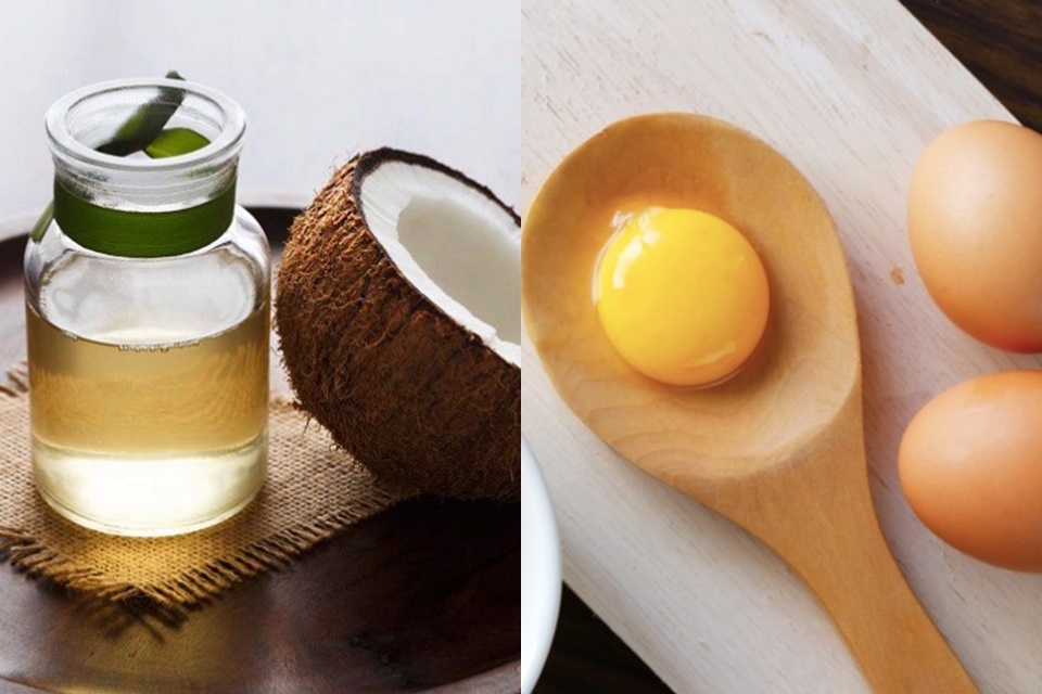 Ủ tóc bằng dầu dừa và trứng gà