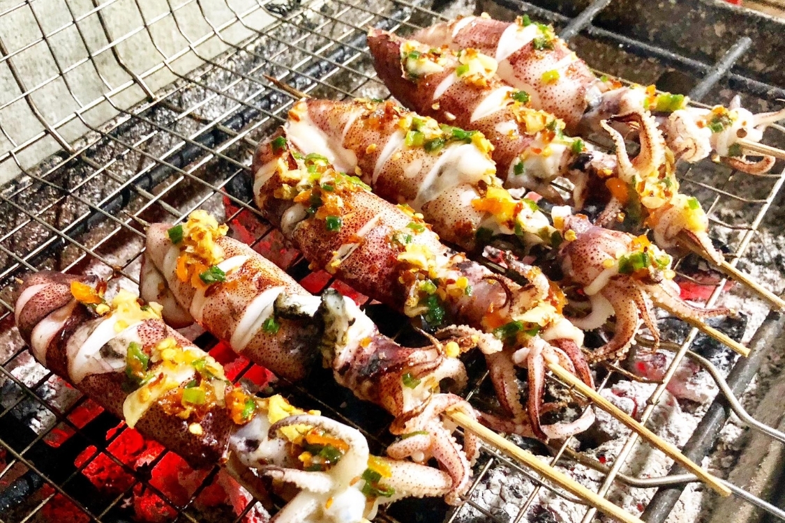 Mực nướng mỡ hành