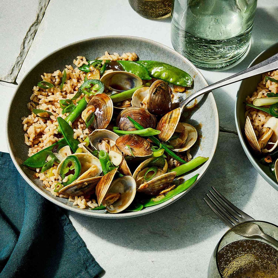 Ngao xào rau củ