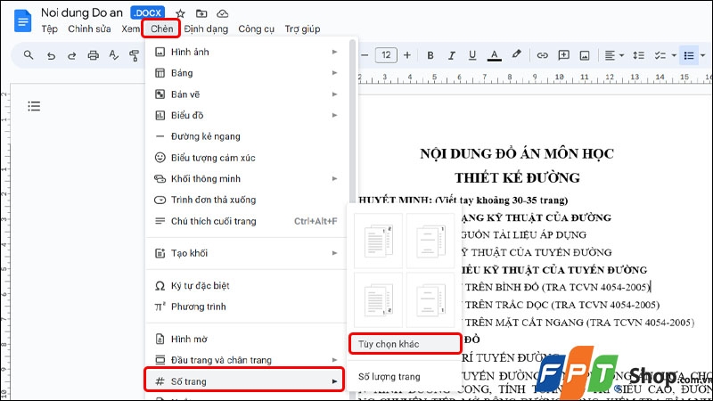 Đánh số trang trong Google Docs - hình 5