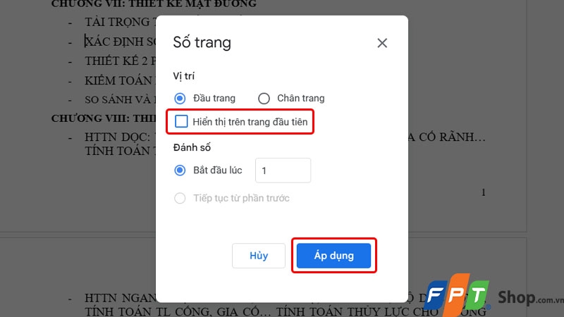 Đánh số trang trong Google Docs - hình 8