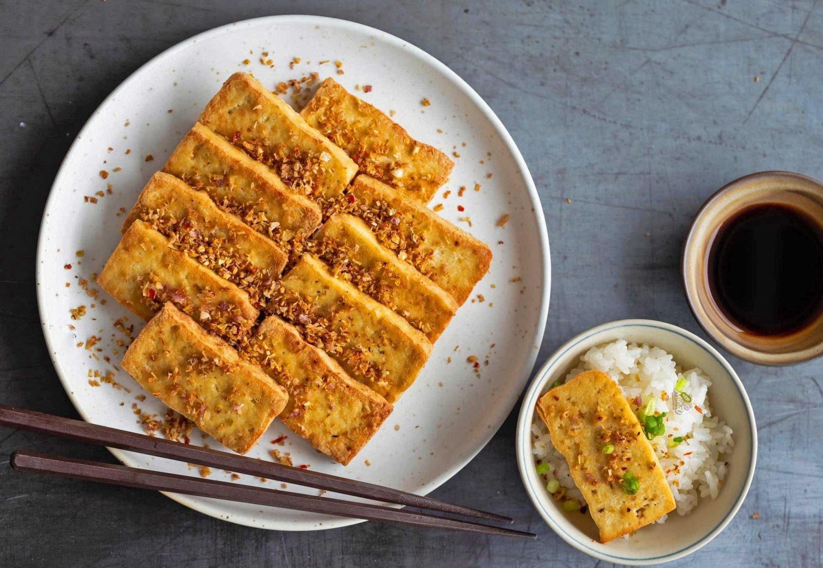 đậu hũ chiên sả 1