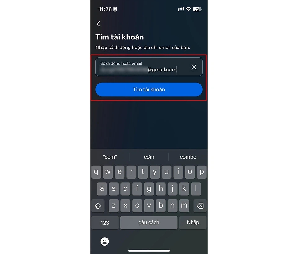 Đổi mật khẩu Facebook khi đăng xuất bước 2