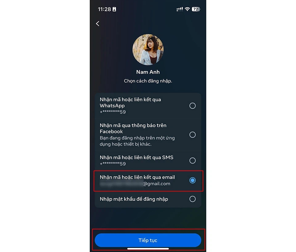 Đổi mật khẩu Facebook khi đăng xuất bước 4