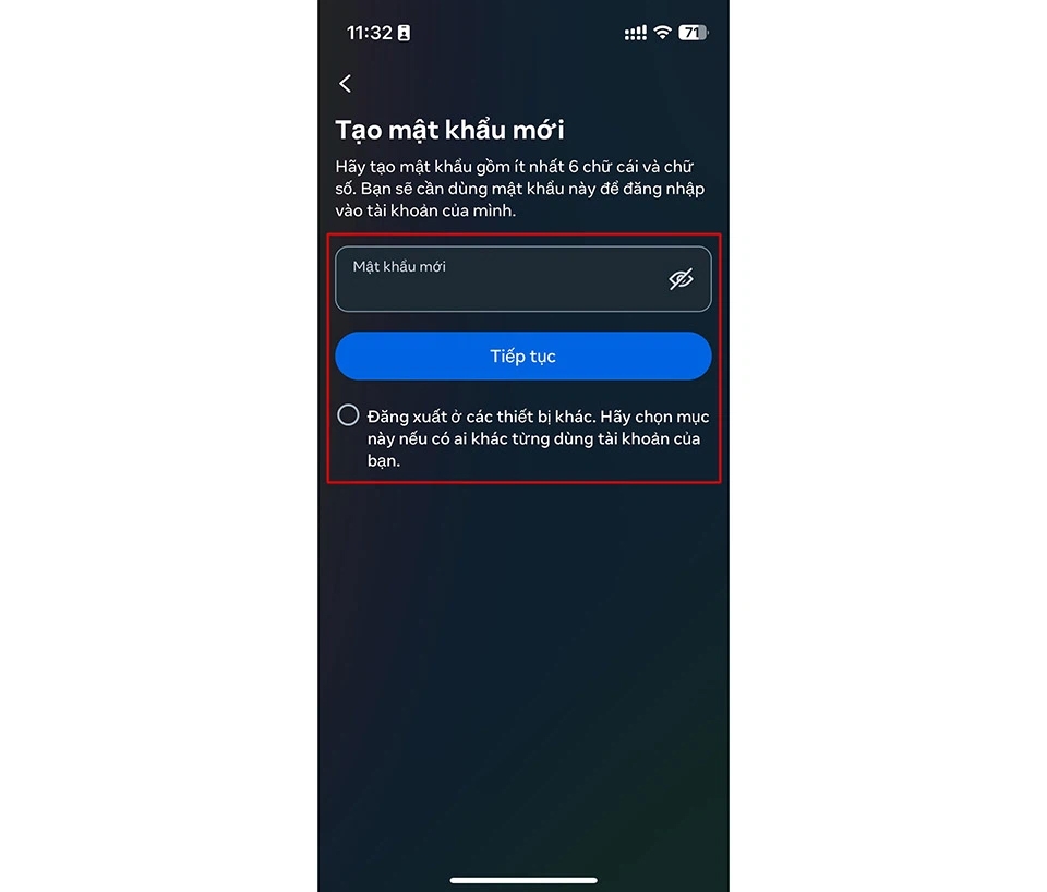  Đổi mật khẩu Facebook khi đăng xuất bước 3
