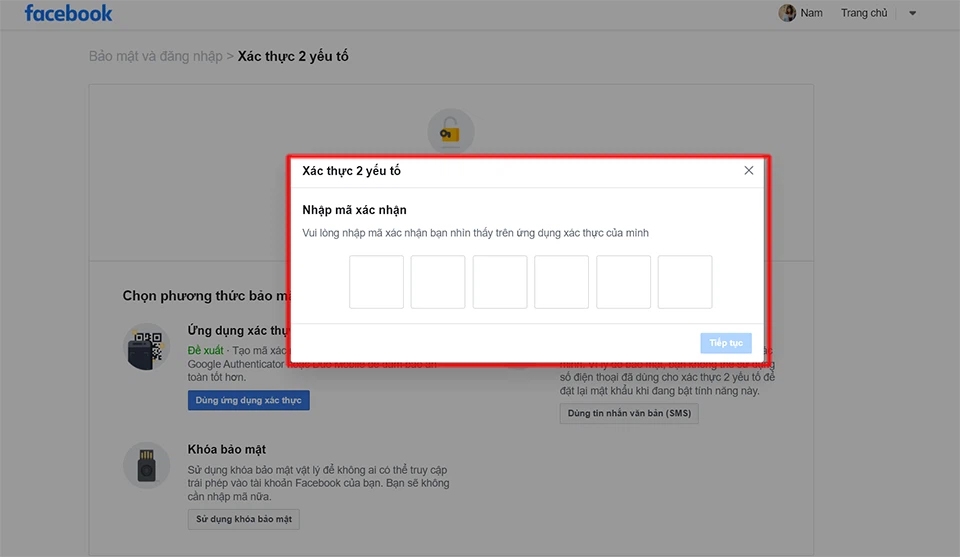 Xác thực Google Authenticator bước 6