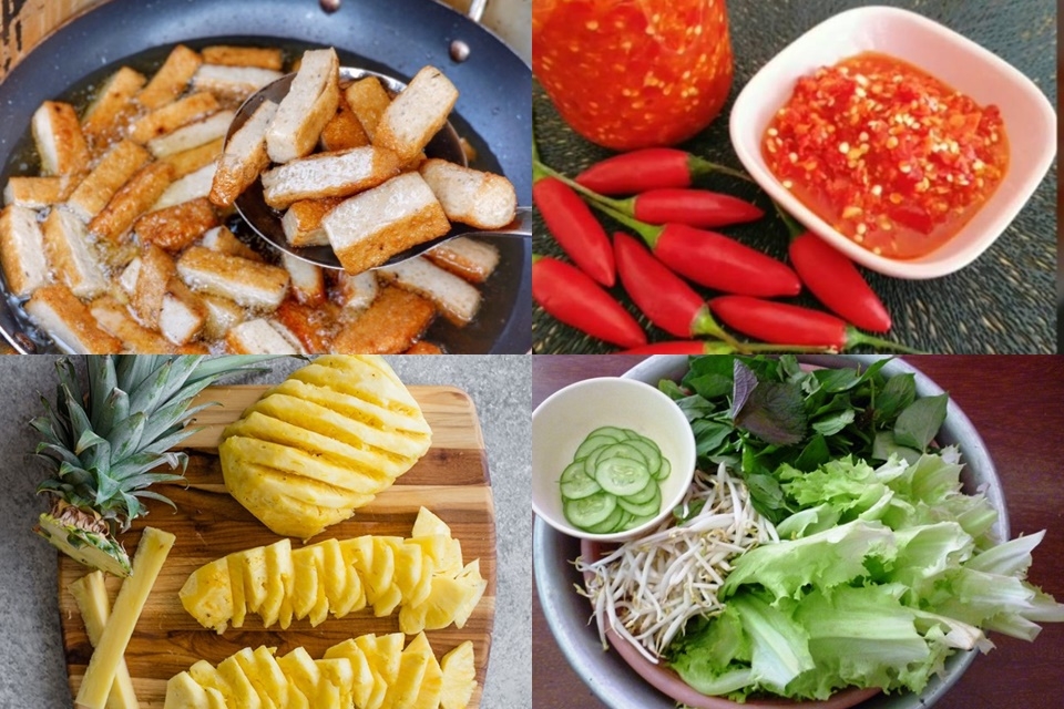 Sơ chế nguyên liệu làm bún mắm nêm chả cá