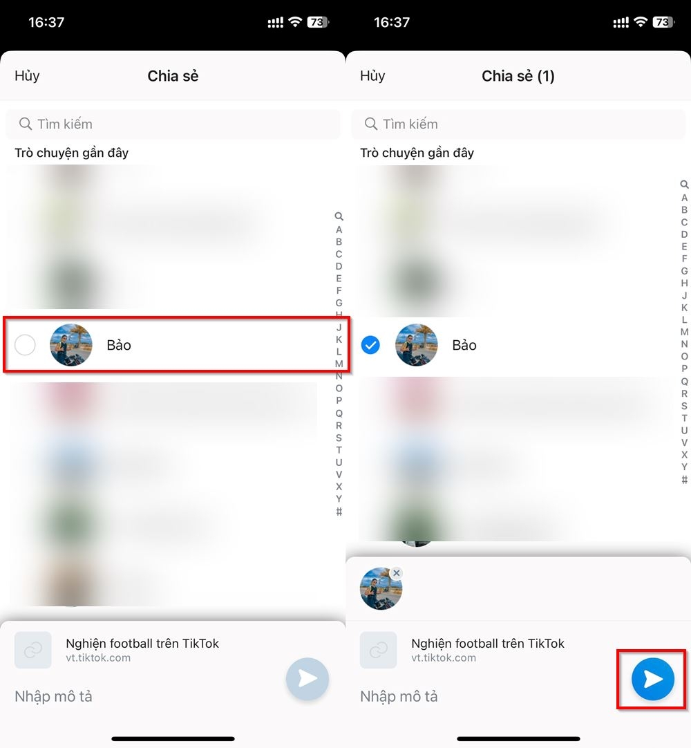 Cách gửi video TikTok qua Zalo 3