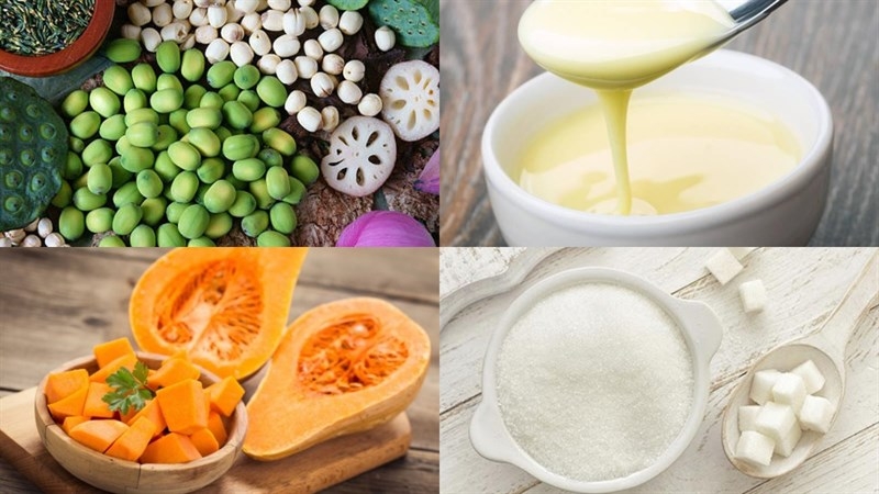 Chuẩn bị nguyên liệu nấu sữa hạt sen bí đỏ