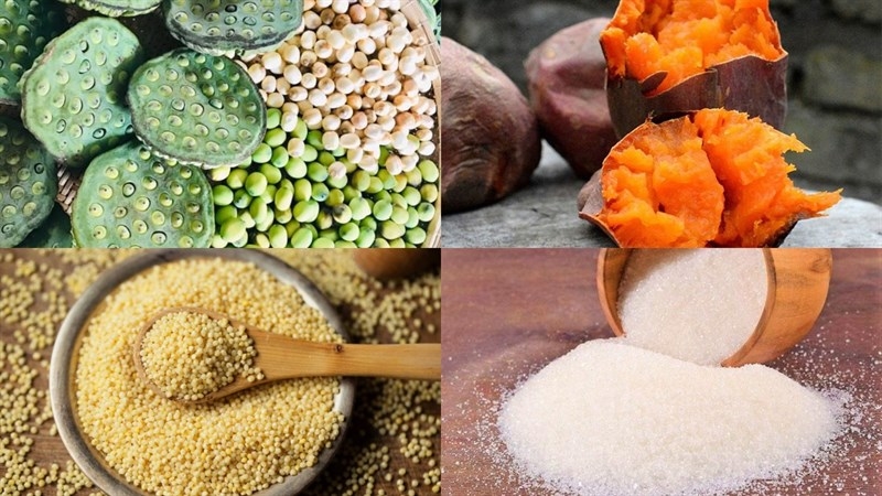 Chuẩn bị nguyên liệu nấu sữa hạt sen, hạt kê, khoai mật