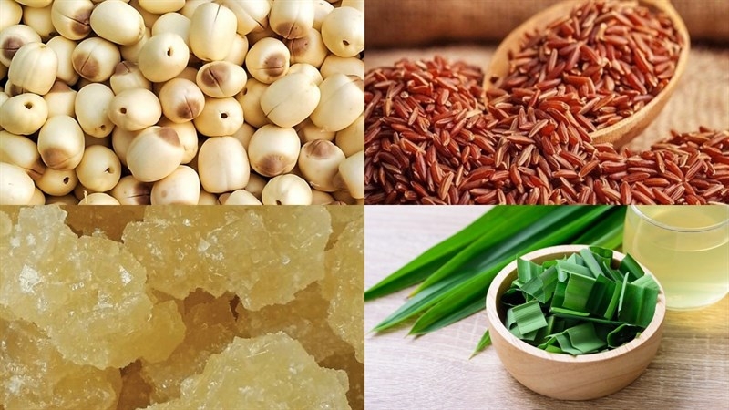 Chuẩn bị nguyên liệu nấu sữa hạt sen gạo lứt