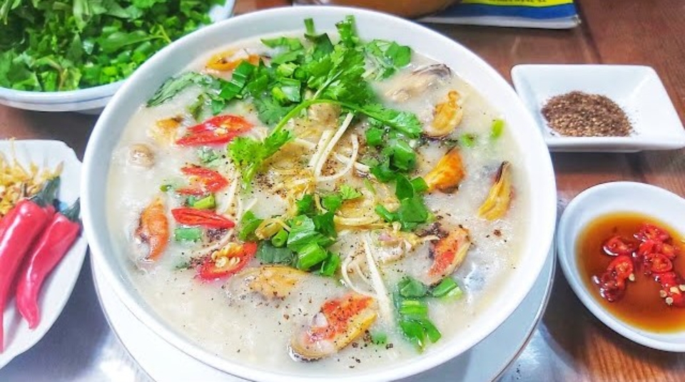 Cháo vẹm đậu xanh