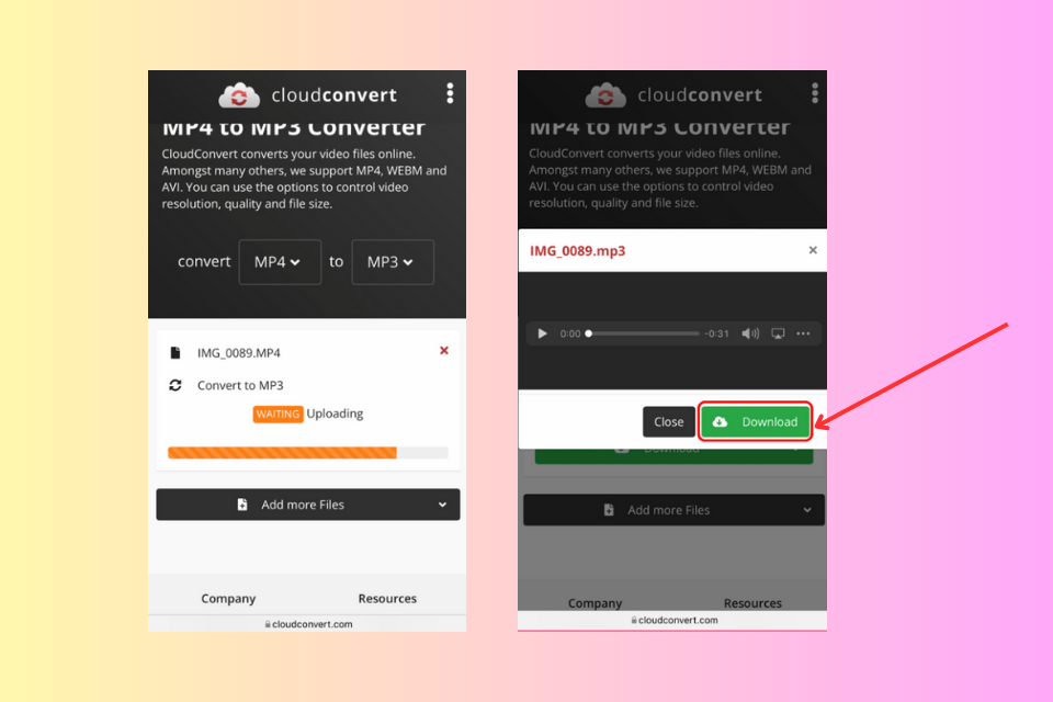 Tải xuống file vừa chuyển đổi