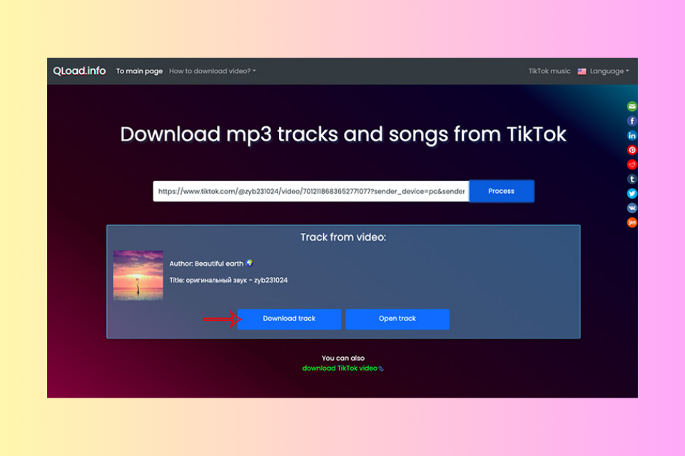 Tải định dạng MP3 từ video TikTok vừa chuyển đổi