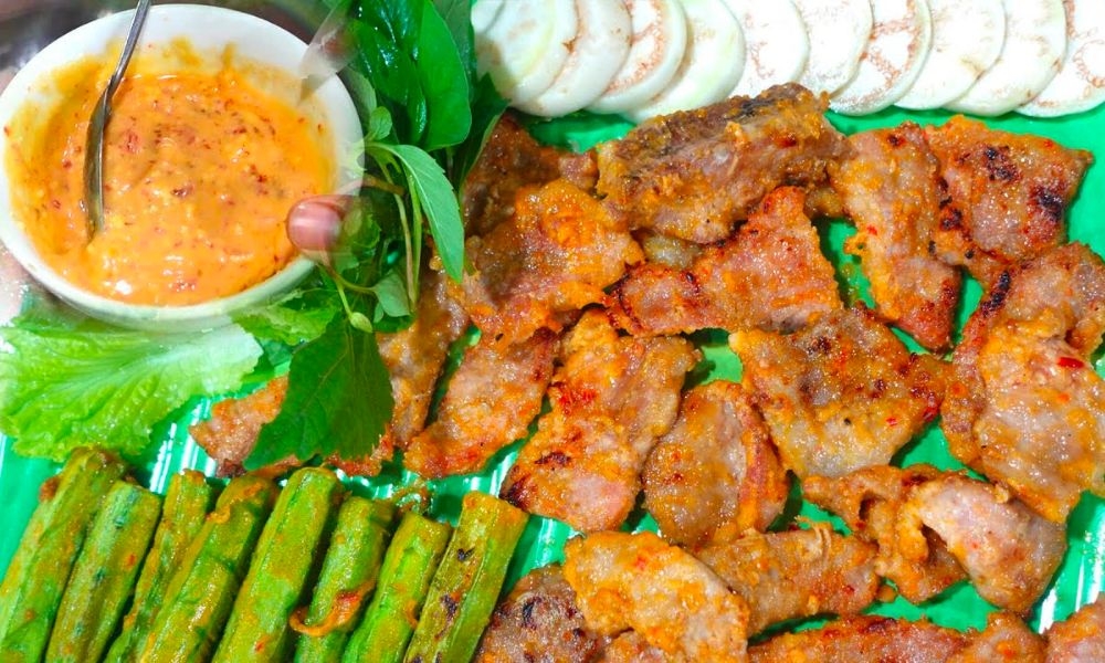 vú heo - vú dê nướng chao mới lạ