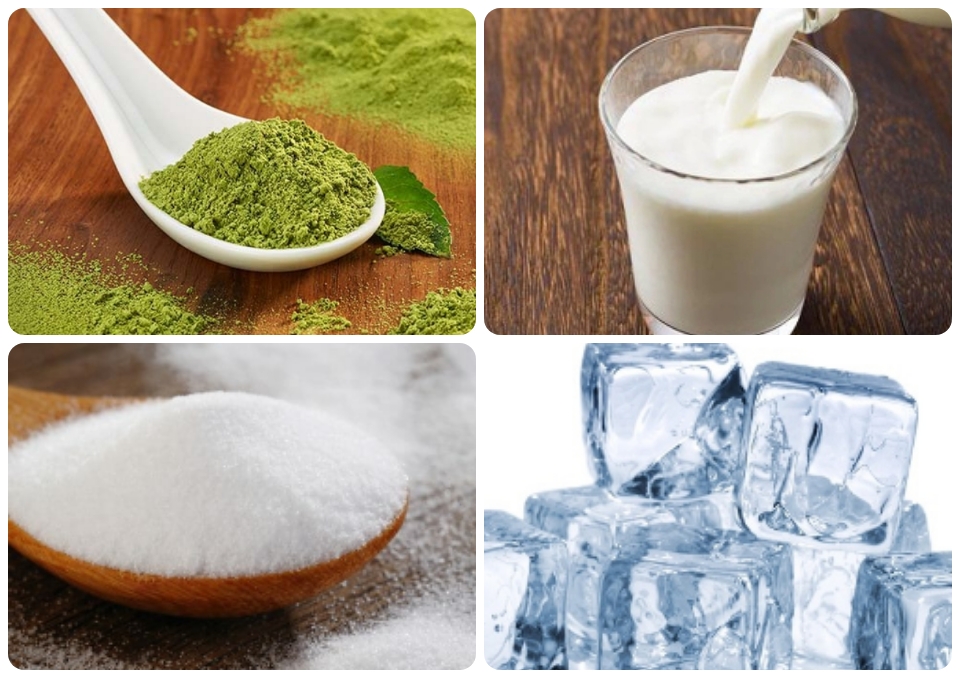 Nguyên liệu cần chuẩn bị để làm Matcha đá xay