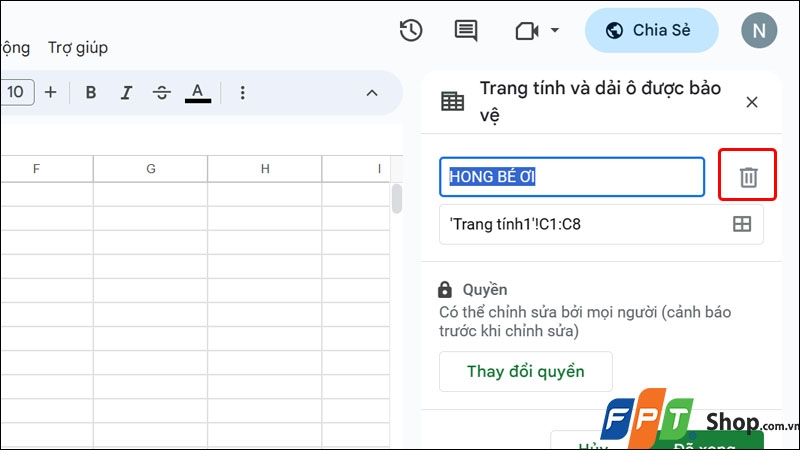Khóa sheet trong Google Sheets - hình 20
